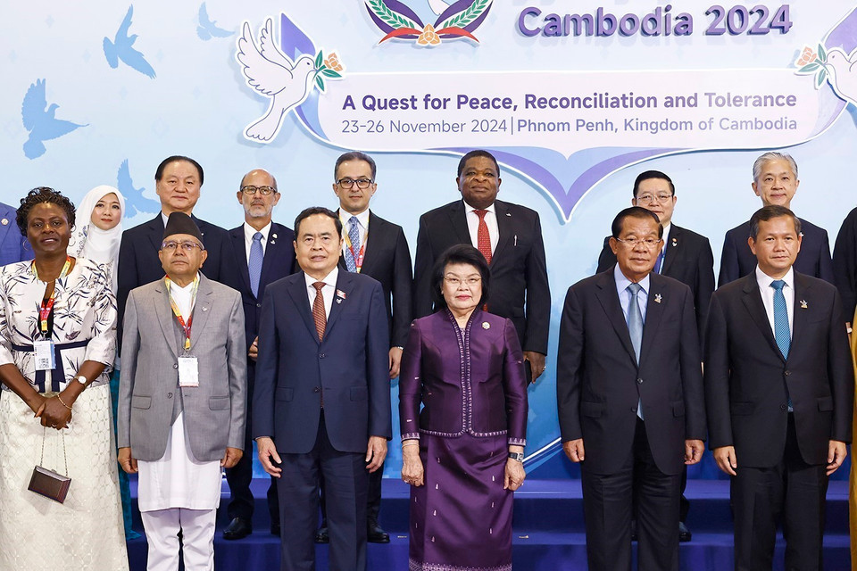 Chủ tịch Quốc hội Trần Thanh Mẫn và đại biểu dự Hội nghị. (Ảnh: Doãn Tấn/TTXVN)