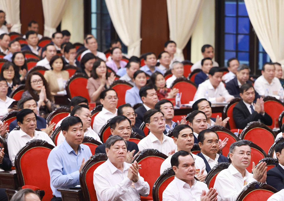 Các đại biểu dụ buổi trao đổi. (Ảnh: Thống Nhất/TTXVN)