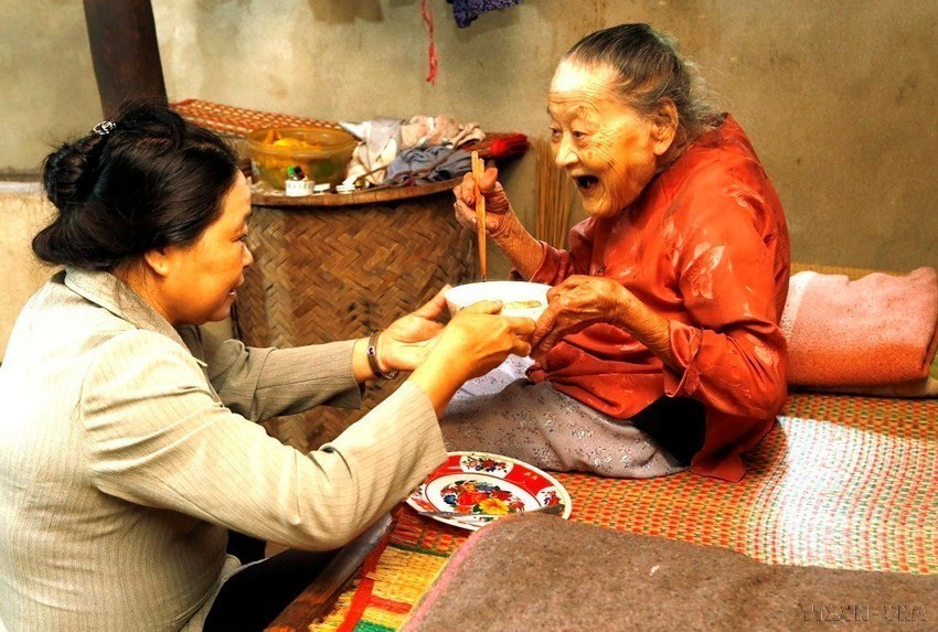 Chăm sóc sức khỏe cho người cao tuổi tại Đà Nẵng. (Ảnh: Dương Ngọc/TTXVN)