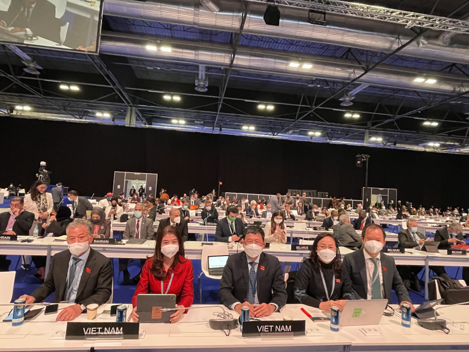 Đoàn đại biểu Quốc hội Việt Nam tham dự IPU 143. (Ảnh: TTXVN phát)