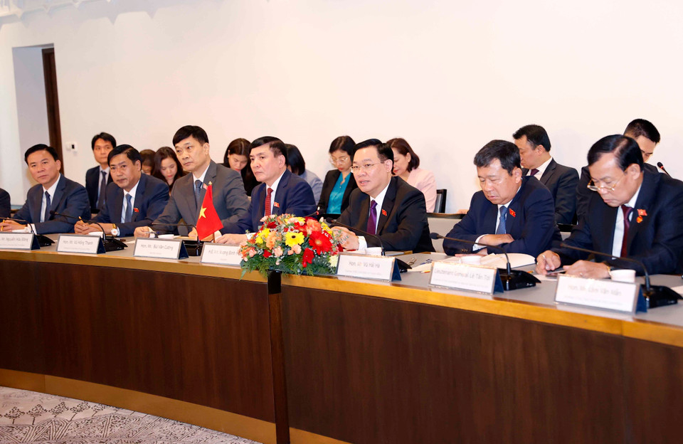 Chủ tịch Quốc hội Vương Đình Huệ phát biểu. (Ảnh: Doãn Tấn/TTXVN)