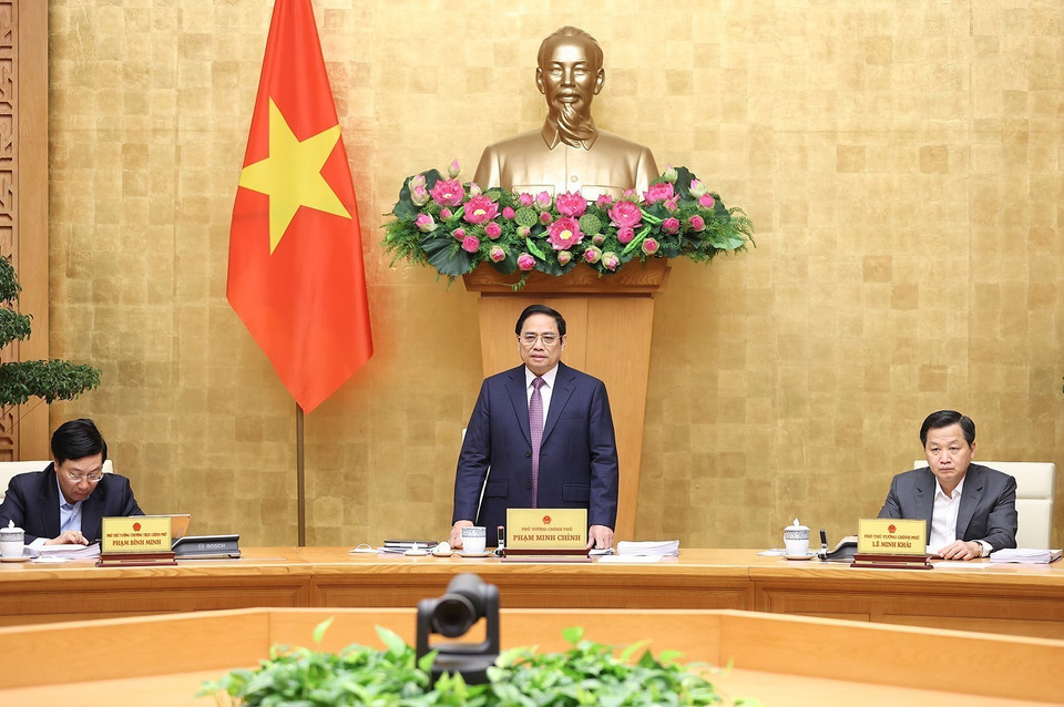 Trong phiên họp, Chính phủ sẽ nghe, thảo luận về tình hình kinh tế-xã hội tháng 3 và 3 tháng đầu năm 2022; tình hình triển khai Chương trình phục hồi và phát triển kinh tế-xã hội, đầu tư công. (Ảnh: Dương Giang/TTXVN)