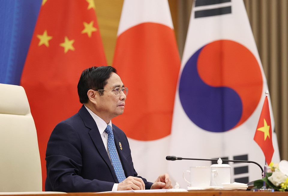 Thủ tướng Phạm Minh Chính tham dự Hội nghị cấp cao ASEAN +3 lần thứ 24. (Ảnh: Dương Giang/TTXVN)