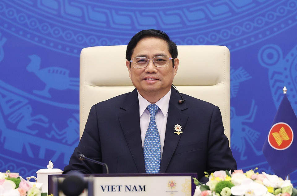 Thủ tướng Phạm Minh Chính tham dự Hội nghị cấp cao ASEAN +3 lần thứ 24. (Ảnh: Dương Giang-TTXVN)