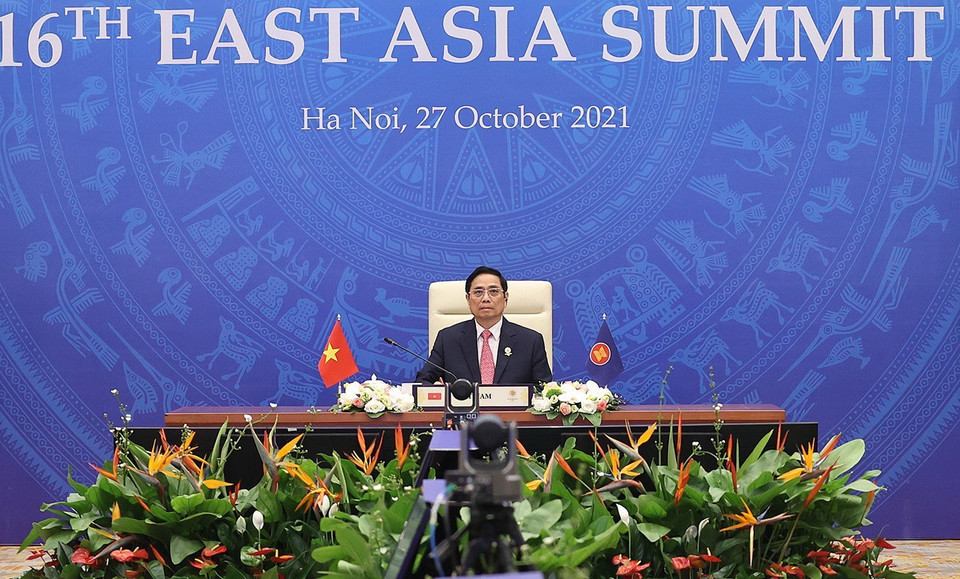Thủ tướng Phạm Minh Chính tham dự Hội nghị cấp cao Đông Á lần thứ 16. (Ảnh: Dương Giang/TTXVN)