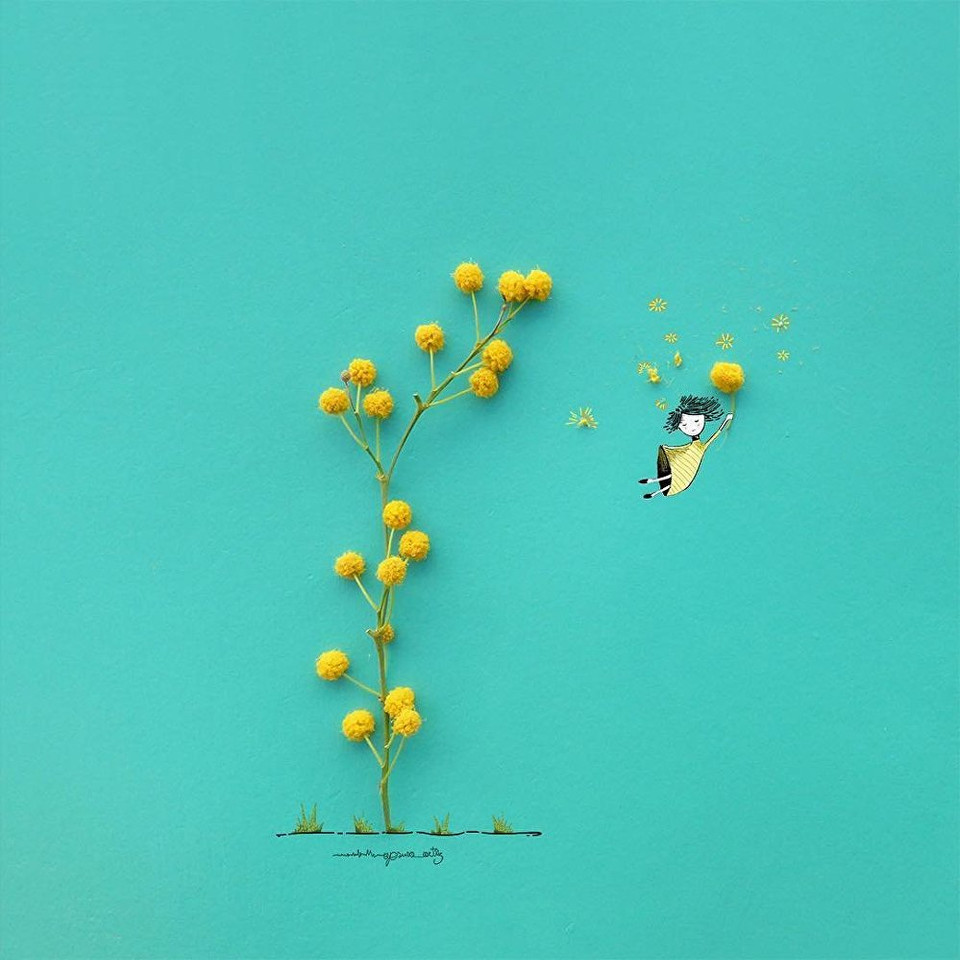 Giấc mơ của nhiều đứa trẻ, được phiêu du thế giới cùng những cánh hoa bay. (Nguồn: Sputnik)