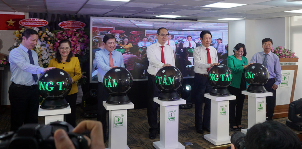 Khánh thành và đưa vào hoạt động Trung tâm Báo chí Thành phố Hồ Chí Minh - trung tâm báo chí đầu tiên của cả nước, chiều 5/5/2019. (Nguồn: TTXVN)