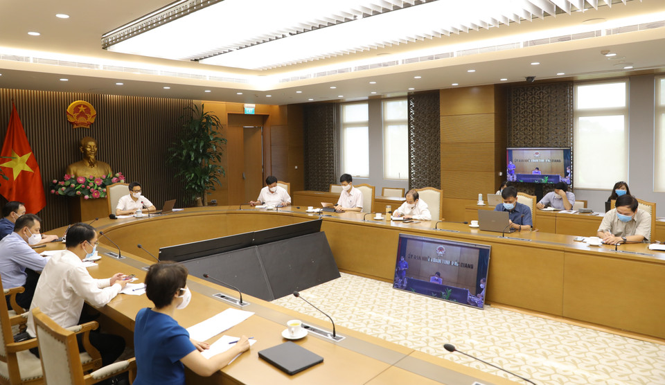 Quang cảnh cuộc họp trực tuyến. (Ảnh: Nguyễn Điệp/TTXVN)