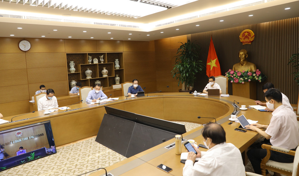 Quang cảnh cuộc họp trực tuyến. (Ảnh: Nguyễn Điệp/TTXVN)