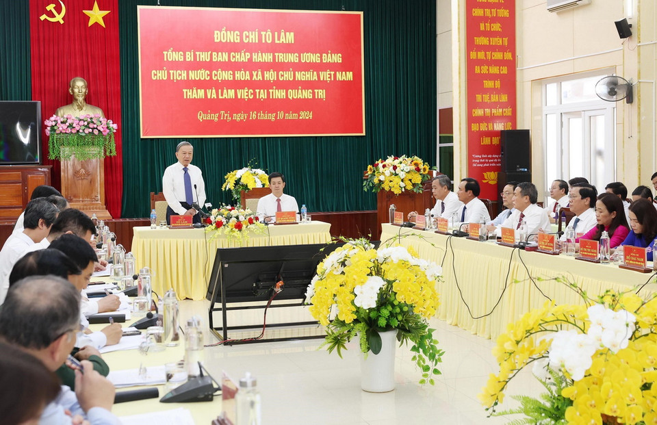 Tổng Bí thư, Chủ tịch nước Tô Lâm phát biểu chỉ đạo. (Ảnh: Lâm Khánh/TTXVN)