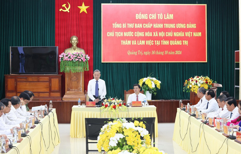 Tổng Bí thư, Chủ tịch nước Tô Lâm phát biểu chỉ đạo. (Ảnh: Lâm Khánh/TTXVN)