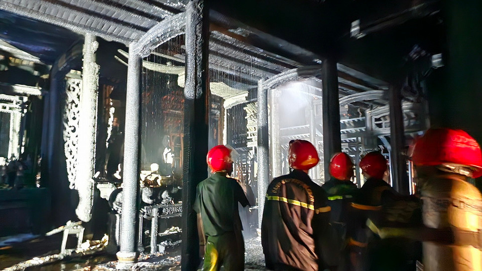 Hiện trường vụ cháy. (Ảnh: TTXVN phát)