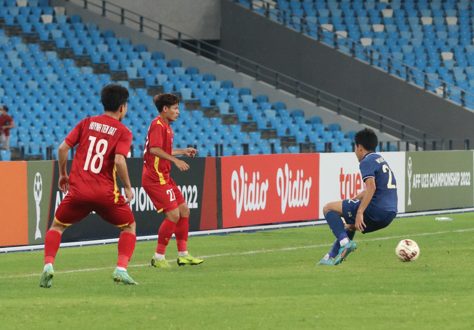 Với đấu pháp hợp lý, Việt Nam đã bảo toàn được tỷ số 1-0 để giành chiến thắng chung cuộc và lên ngôi vô đich Giải U23 Đông Nam Á 2022. (Ảnh: TTXVN phát)