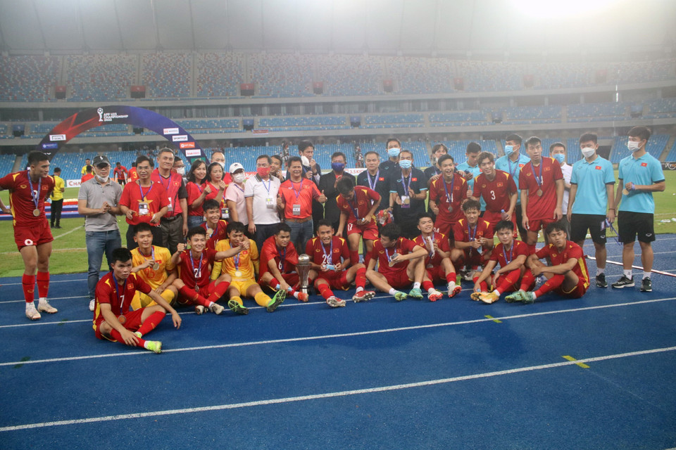 U23 Việt Nam đăng quang ngôi vô địch Giải U23 Đông Nam Á 2022. (Ảnh: TTXVN phát)