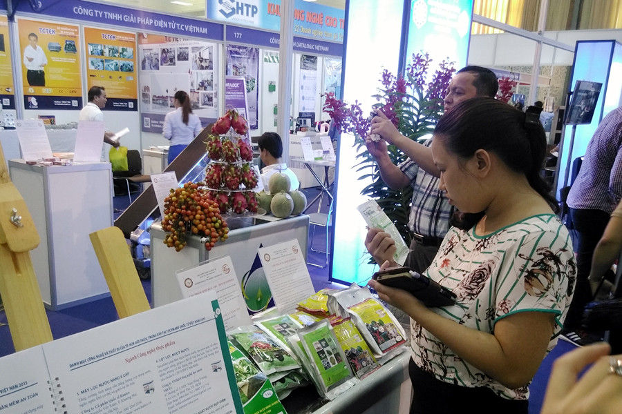 Ban tổ chức Techmart 2015 đã từ chối hơn 200 đơn vị đăng ký gian hàng vì không đủ không gian. (Ảnh: Trung Hiền/Vietnam+)