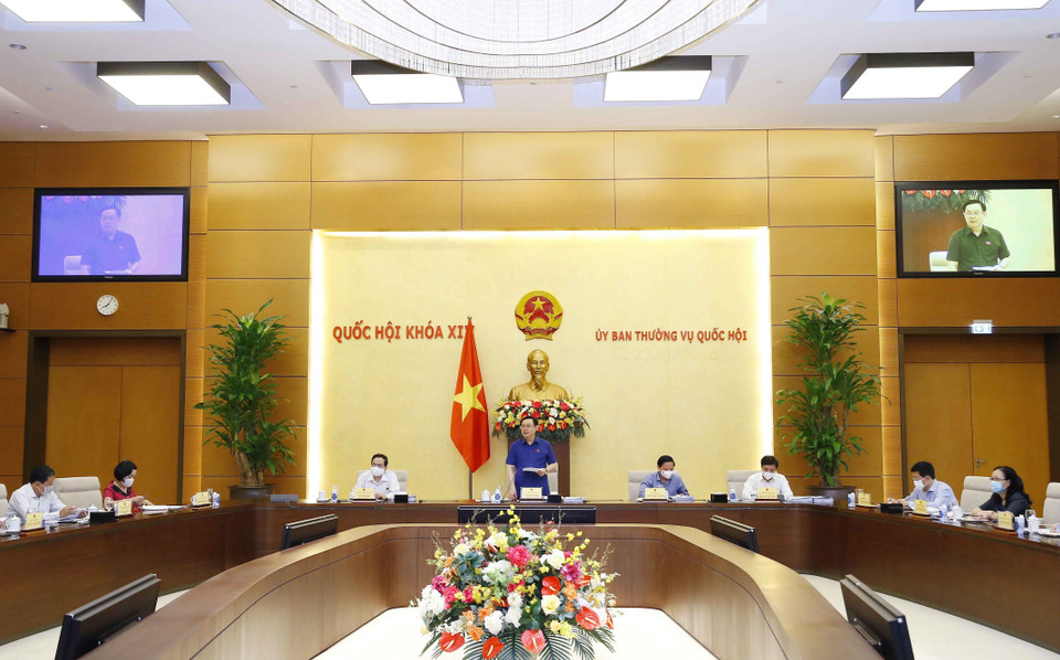 Chủ tịch Quốc hội Vương Đình Huệ phát biểu. (Ảnh: Doãn Tấn/TTXVN)