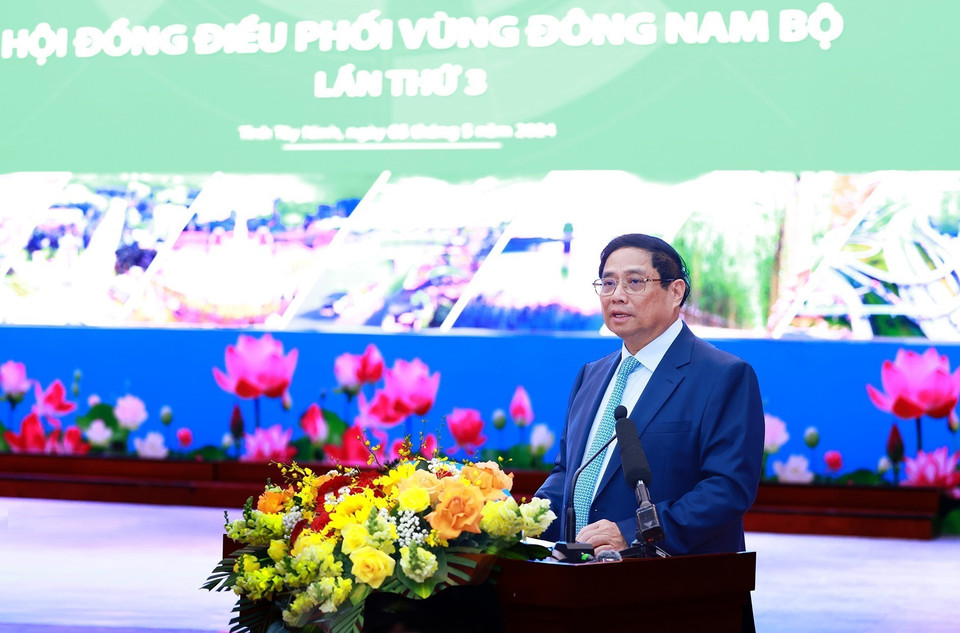 Thủ tướng Phạm Minh Chính phát biểu khai mạc hội nghị. (Ảnh: Dương Giang/TTXVN)