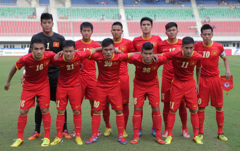 Đội hình ra quân U23 Việt Nam. (Ảnh: Quang Nhựt/TTXVN)