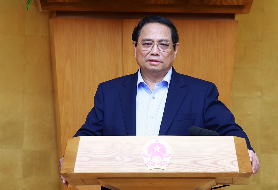 Thủ tướng Phạm Minh Chính chủ trì Phiên họp Chính phủ thường kỳ tháng 6 năm 2024. (Ảnh: Dương Giang/TTXVN)