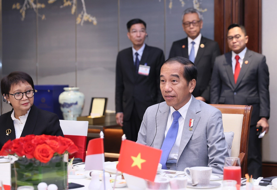 Tổng thống Indonesia Joko Widodo phát biểu. (Ảnh: Dương Giang/TTXVN)