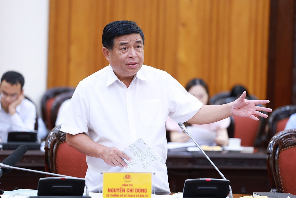 Bộ trưởng Bộ Kế hoạch và Đầu tư Nguyễn Chí Dũng phát biểu. (Ảnh: Dương Giang/TTXVN)