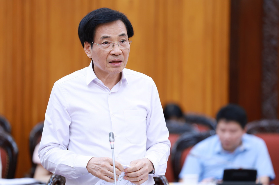 Bộ trưởng, Chủ nhiệm Văn phòng Chính phủ Trần Văn Sơn phát biểu. (Ảnh: Dương Giang/TTXVN)