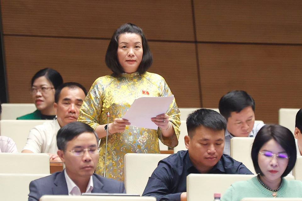 Đại biểu Quốc hội tỉnh Quảng Bình Nguyễn Minh Tâm phát biểu ý kiến. (Ảnh: Doãn Tấn/TTXVN)