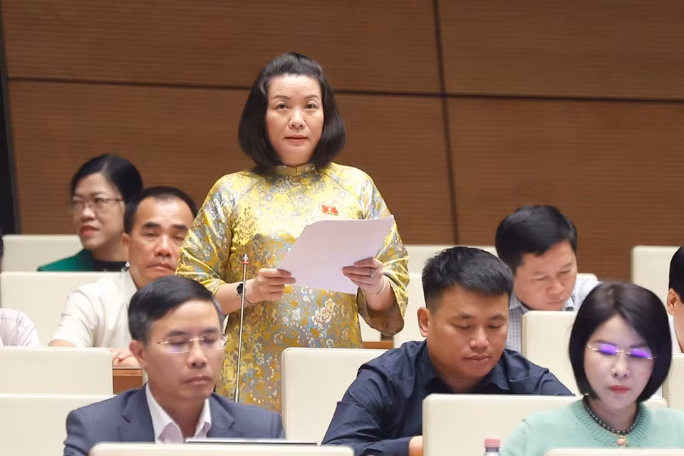 Đại biểu Quốc hội tỉnh Quảng Bình Nguyễn Minh Tâm phát biểu ý kiến. (Ảnh: Doãn Tấn/TTXVN)