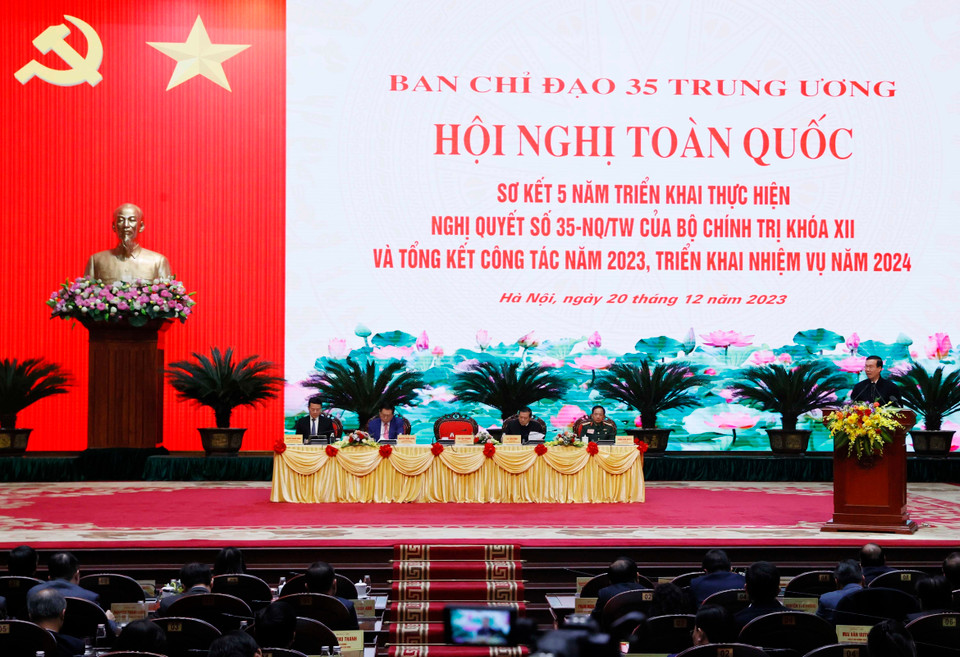 Chủ tịch nước Võ Văn Thưởng phát biểu tại hội nghị. (Ảnh: Thống Nhất/TTXVN)