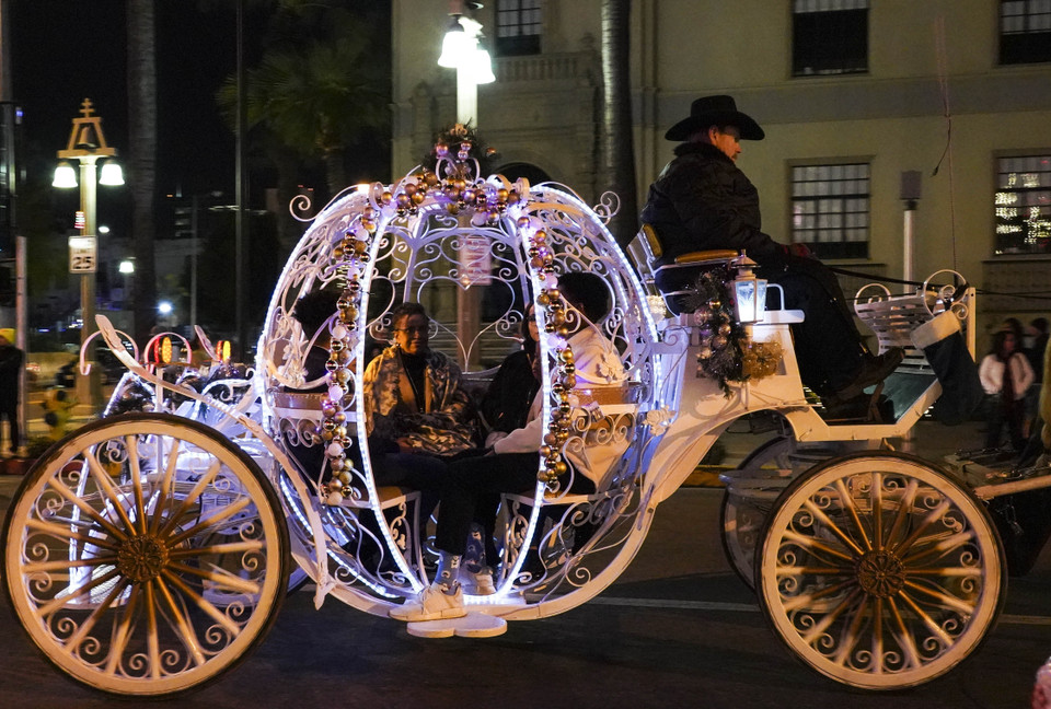 Một tác phẩm nghệ thuật tại Lễ hội ánh sáng chào Năm Mới 2020 ở California, Mỹ. (Ảnh: THX/ TTXVN)