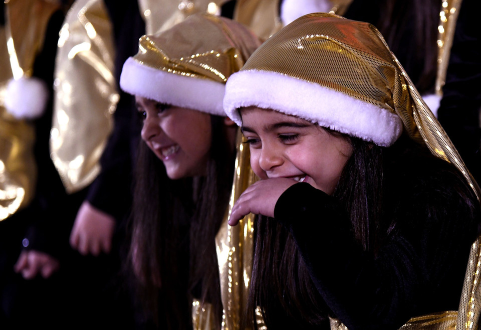  Trẻ em biểu diễn các tiết mục chào Năm Mới 2020 tại Damascus, Syria, ngày 30/12/2019. (Ảnh: THX/ TTXVN)