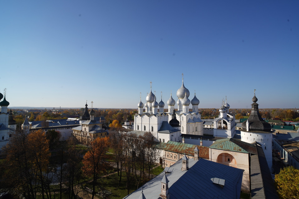 Khu Bảo tàng-bảo tồn Kremlin của Rostov Velikyi nhìn từ trên cao. (Ảnh: Bùi Duy Trinh/TTXVN)