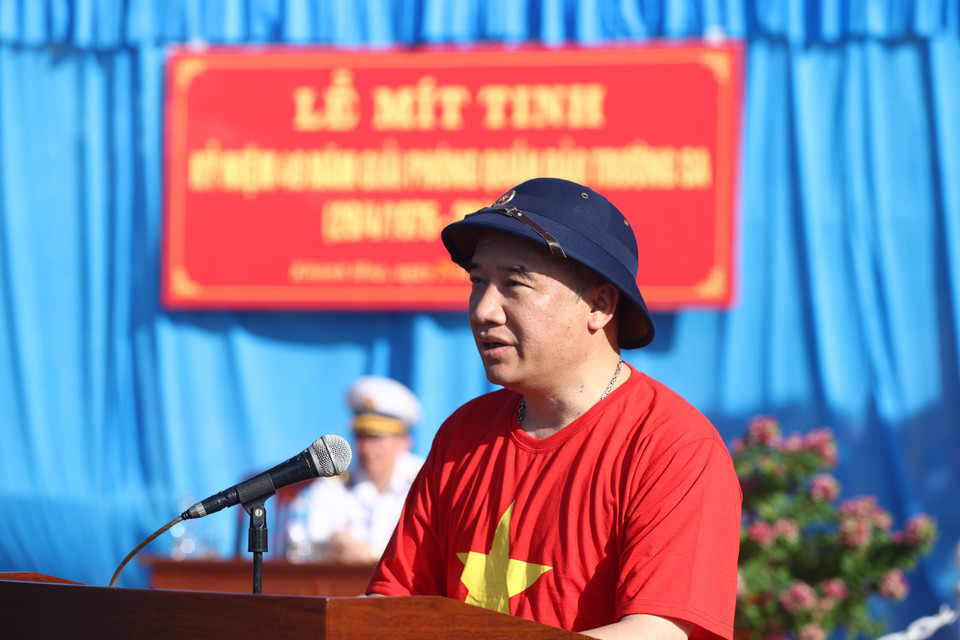 Tại buổi lễ, ông Nguyễn Mạnh Đông, Phó Chủ nhiệm Ủy ban Nhà nước về Người Việt Nam ở Nước ngoài chia sẻ quần đảo Trường Sa, Hoàng Sa luôn nằm trong trái tim mỗi người con đất Việt, đặc biệt là đối với cộng đồng người Việt Nam ở nước ngoài. (Ảnh: Vietnam+)