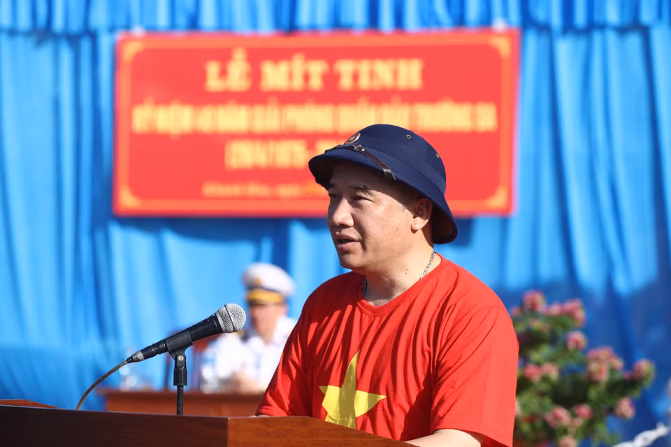 Tại buổi lễ, ông Nguyễn Mạnh Đông, Phó Chủ nhiệm Ủy ban Nhà nước về Người Việt Nam ở Nước ngoài chia sẻ quần đảo Trường Sa, Hoàng Sa luôn nằm trong trái tim mỗi người con đất Việt, đặc biệt là đối với cộng đồng người Việt Nam ở nước ngoài. (Ảnh: Vietnam+)