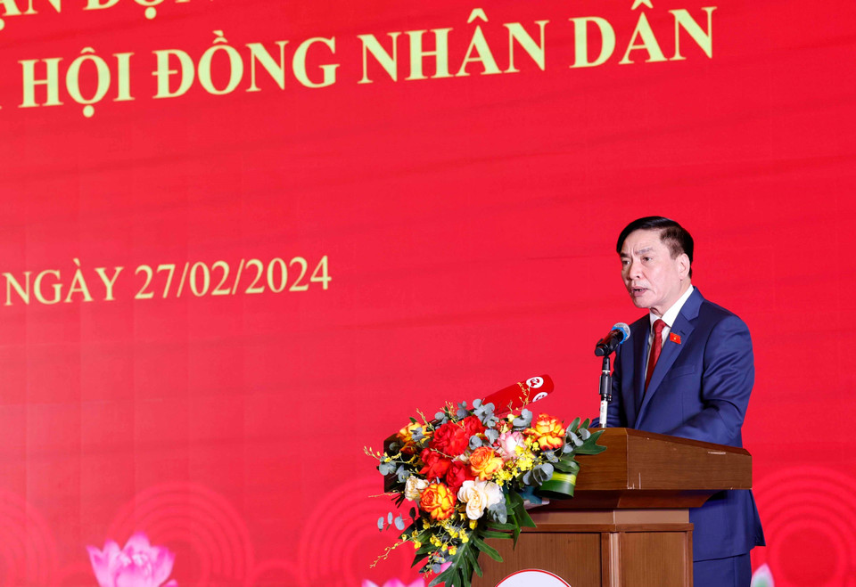 Tổng Thư ký Quốc hội, Chủ nhiệm Văn phòng Quốc hội Bùi Văn Cường - Ủy viên thường trực Ban Chỉ đạo phát biểu. (Ảnh: Nhan Sáng/TTXVN)