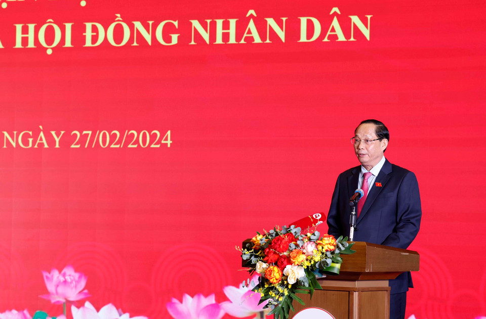 Phó Chủ tịch Quốc hội Trần Quang Phương, Phó Trưởng Ban Chỉ đạo, Trưởng Tiểu ban Văn hóa nghệ thuật phát biểu. (Ảnh: Nhan Sáng/TTXVN)