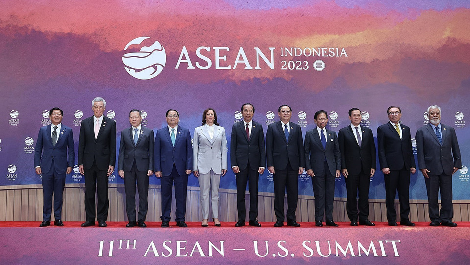 Thủ tướng Phạm Minh Chính và các Trưởng đoàn tham dự Hội nghị Cấp cao ASEAN-Hoa Kỳ lần thứ 11. (Ảnh: Dương Giang/TTXVN)