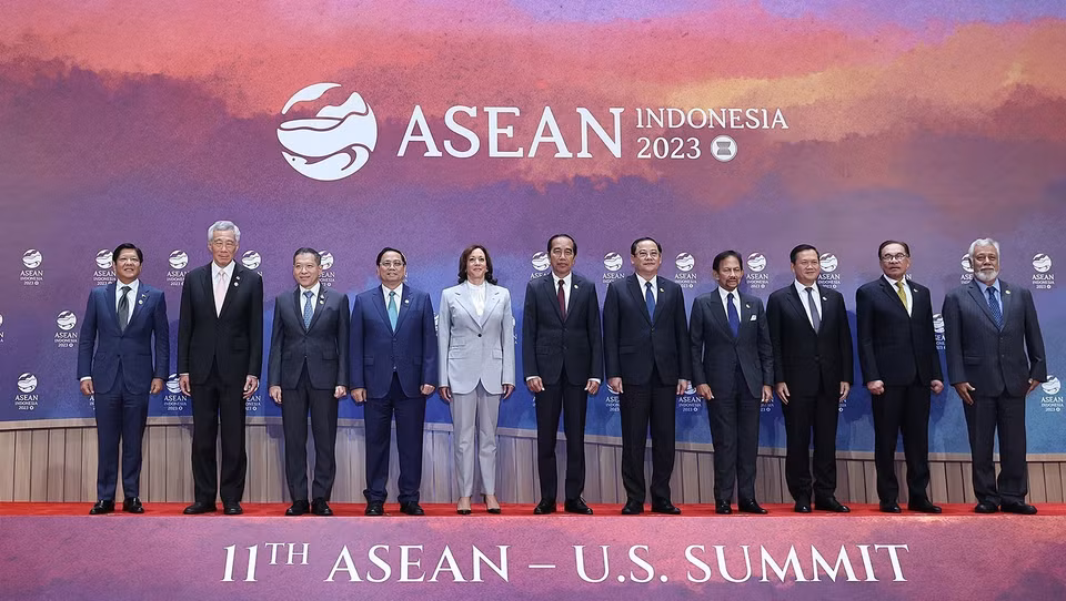 Thủ tướng Phạm Minh Chính và các Trưởng đoàn tham dự Hội nghị Cấp cao ASEAN-Hoa Kỳ lần thứ 11. (Ảnh: Dương Giang/TTXVN)
