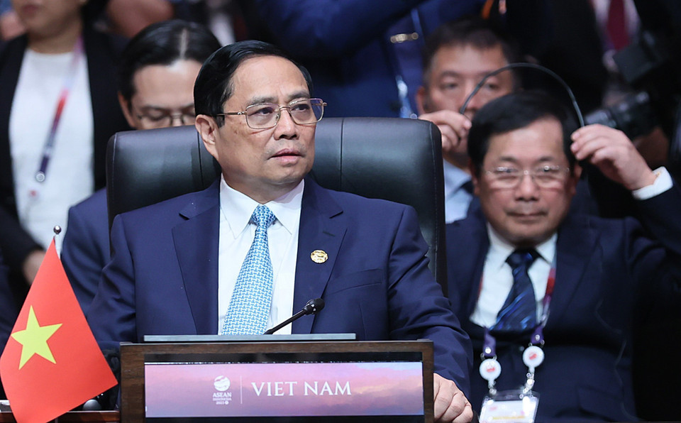 Thủ tướng Phạm Minh Chính tham dự Hội nghị Cấp cao ASEAN với các đối tác Đông Á (EAS) lần thứ 18. (Ảnh: Dương Giang/TTXVN)