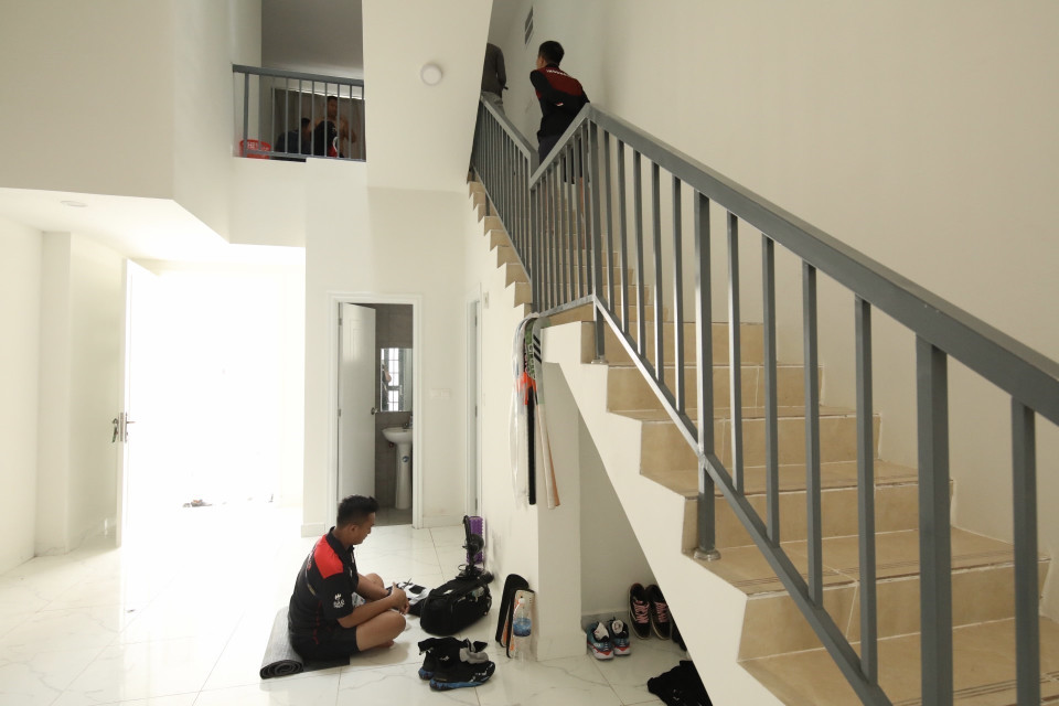 Bên trong khu sinh hoạt của vận động viên đoàn Indonesia. (Ảnh: Minh Quyết/TTXVN)