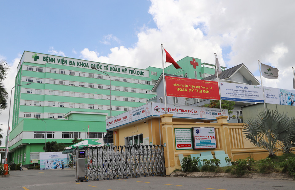 Bệnh viện Quốc tế Hoàn Mỹ Thủ Đức - bệnh viện tư nhân đầu tiên chuyển đổi công năng điều trị COVID-19. (Ảnh: Đinh Hằng/TTXVN)