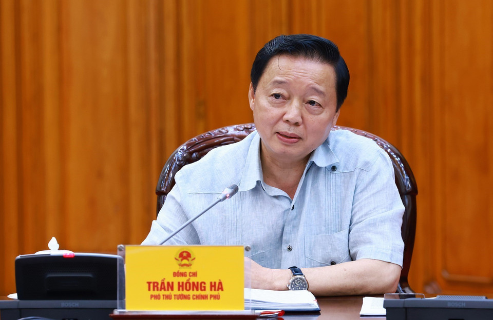 Phó Thủ tướng Trần Hồng Hà phát biểu. (Ảnh: Dương Giang/TTXVN)