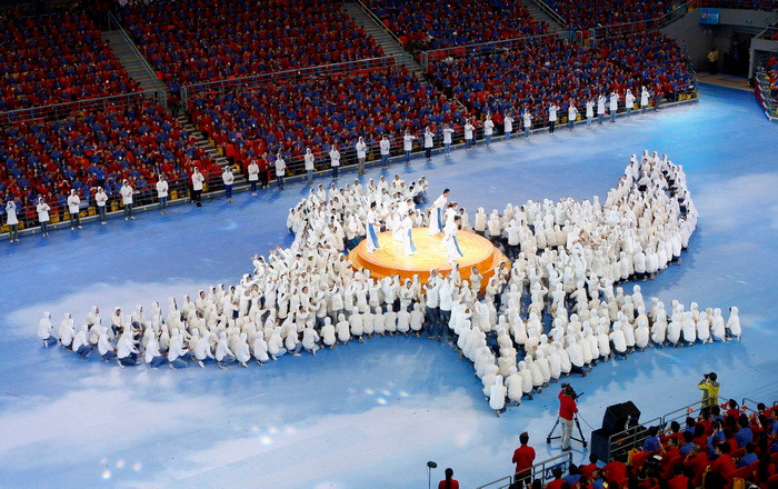 Chương trình nghệ thuật đặc sắc chào mừng Đại hội Liên hoan. (Ảnh: Dương Giang/TTXVN)