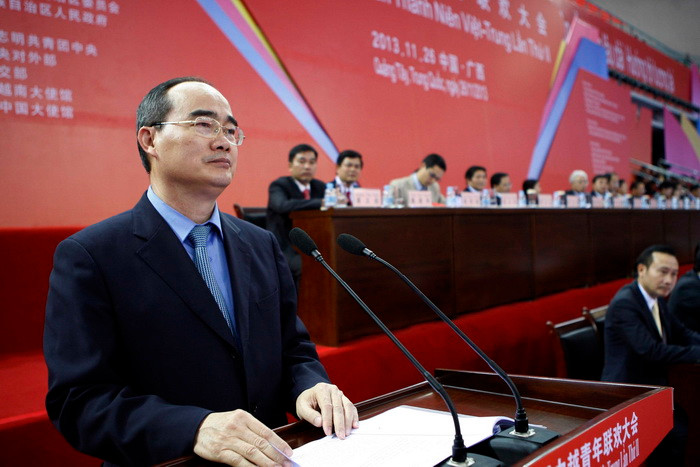 Ông Nguyễn Thiện Nhân, Ủy viên Bộ Chính trị, Chủ tịch Ủy ban Trung ương Mặt trận Tổ quốc Việt Nam, Truởng đoàn đại biểu cấp cao Đảng, Nhà nước Việt Nam tại đại hội. (Ảnh: Dương Giang/TTXVN)