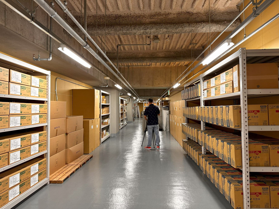 Kho dự trữ phòng ngừa thảm họa tại tháp Skytree. (Ảnh: Nguyễn Tuyến/TTXVN)