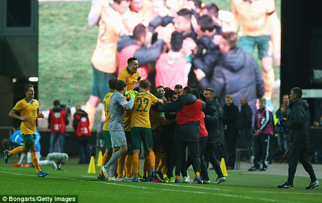 Niềm vui mừng của các cầu thủ đến từ xứ chuột túi.