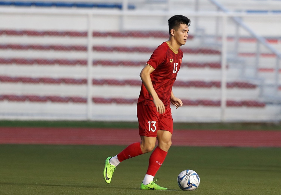 Tiền đạo Tiến Linh. (Ảnh: Hoàng Linh/TTXVN)