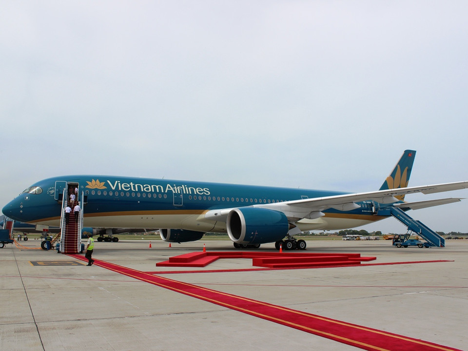 Vietnam Airlines trở thành hãng hàng không đầu tiên ở Châu Á chính thức khai thác chiếc A350 XWB. (Ảnh: Việt Hùng/Vietnam+)