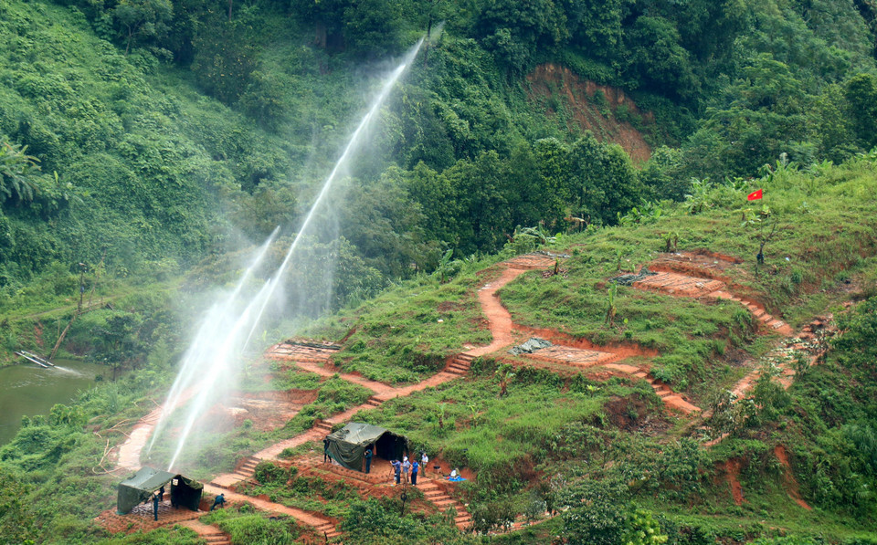 Khu vực diễn tập thuộc xã Cốc San, huyện Bát Xát. (Ảnh: Quốc Khánh/TTXVN)