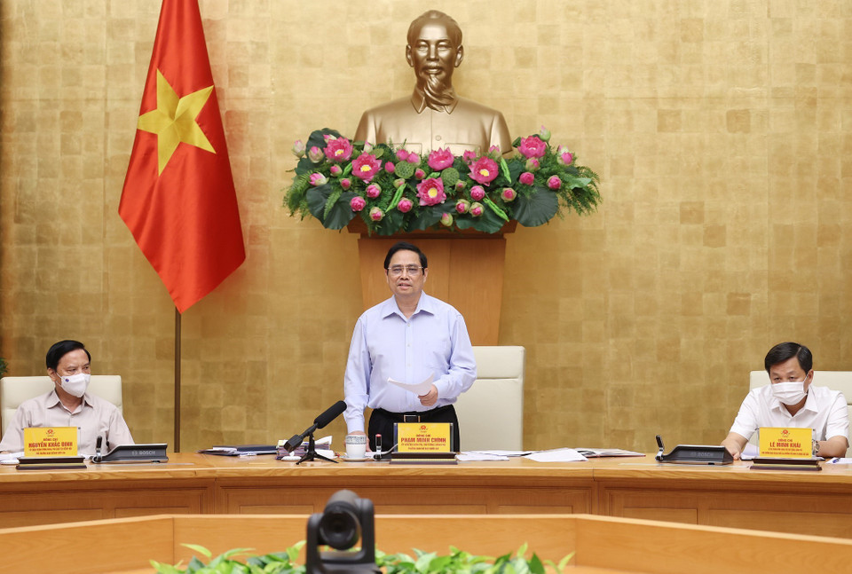 Thủ tướng Phạm Minh Chính phát biểu kết luận. (Ảnh: Dương Giang/TTXVN)